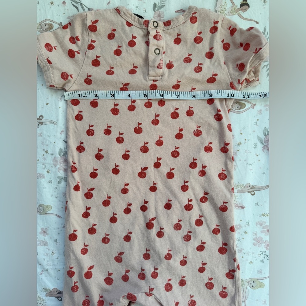 Bobo Choses Apple Print Organic Cotton Romper Girls 2-3Y 98cm Red Pink - Picture 6 of 7
